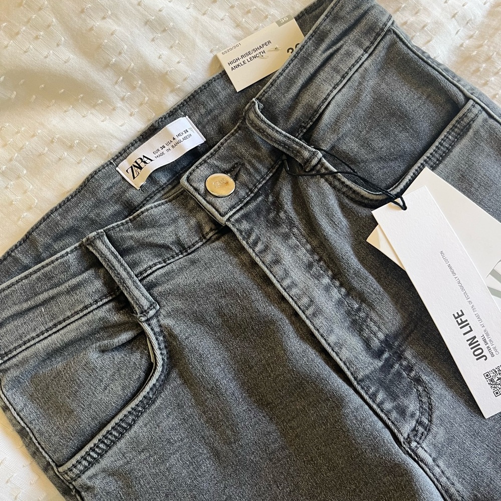 Grey High Rise Zara Jeans